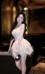 Đầm Cúp Thêu Hoa Đính Cườm