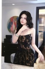 Đầm Ren Cup Nền Hoa