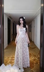 Đầm Ren Cup Nền Hoa