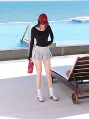 Chân Váy Thun Xếp Li