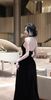 Đầm Nhung Yếm Kèm Nơ