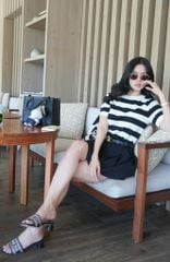 Áo Thun Sọc Cổ Tròn