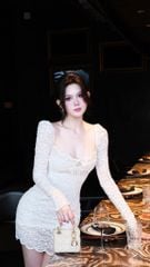 Đầm Ren Nền Hoa TD Kèm Charm