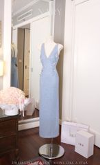 Đầm Thun Cổ V Đính Hoa