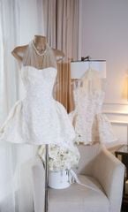 Đầm Yếm Lưới Nền Hoa