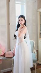 Đầm Lưới Cột Yếm Kèm Charm