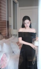 Đầm Len Xoắn Bẹt Vai