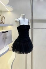 Đầm Lưới Nhúng Xòe Phối Ren