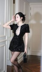 Đầm Kim Sa Viền Đá Khoét Ngực