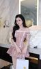 Đầm Caro Bẹt Vai Viền Xô