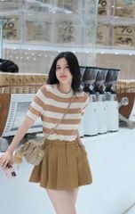 Áo Thun Sọc Cổ Tròn