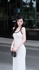 Đầm Balo Dài Chấm Bi