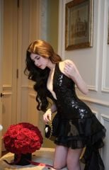 Đầm Kim Sa Phối Voan Kèm Charm