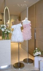 Đầm Tầng Xéo Đính Nơ