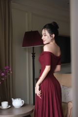 Đầm Len Xoắn Bẹt Vai