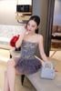Đầm Cup Nền Hoa Lưới Tầng