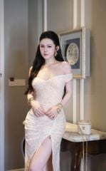 Đầm Ren Bẹt Vai kèm Charm