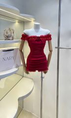 Set Nhúng Bẹt Vai Viền Đính Hoa