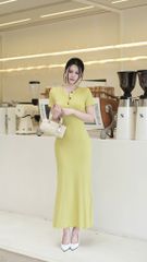 Đầm Thun Viền Bèo Tay Con