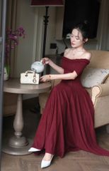 Đầm Len Xoắn Bẹt Vai