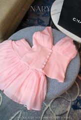Set Voan Yếm Nút Bọc