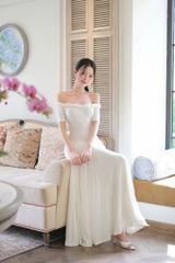 Đầm Len Xoắn Bẹt Vai