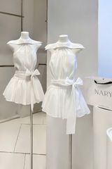 Đầm Yếm Cột Nơ Eo
