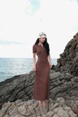 Đầm Thun Viền Bèo Tay Con