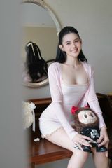Áo Khoác Len Cổ V Tay Dài