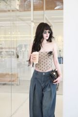 Áo Cup Chấm Bi Kèm Hoa