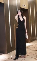 Đầm Yếm Hở Lưng Kèm Bướm