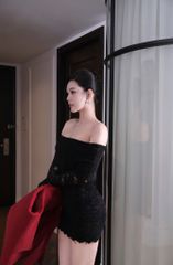 Đầm Ren Bẹt Vai TD