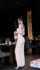 Đầm Thun Lưới Bính Chéo Vai