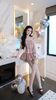 Đầm Caro Bẹt Vai Viền Xô