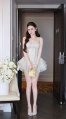 Đầm Lưới Xòe Tầng 5M