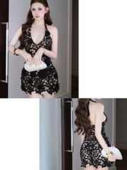Đầm Cột Yếm Hoa Đính Nơ