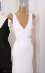 Đầm Thun Cổ V Đính Hoa