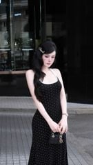 Đầm Balo Dài Chấm Bi