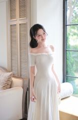 Đầm Len Xoắn Bẹt Vai