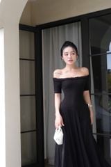 Đầm Len Xoắn Bẹt Vai