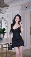 Đầm Ren Phối Lụa Kèm Charm