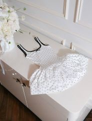 Đầm Chấm Bi Tầng Viền Màu