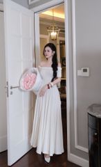 Đầm Len Xoắn Bẹt Vai