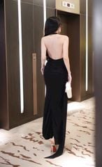 Đầm Yếm Hở Lưng Kèm Bướm