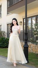 Đầm Lưới Phối Voan Kết Hoa