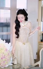 Đầm Lưới Cột Yếm Kèm Charm