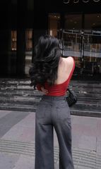 Bodysuit Thun Trơn TD Hở Lưng