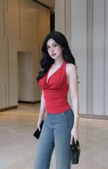 Áo Thun Cổ Đổ Hở Lưng