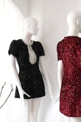 Đầm Kim Sa Viền Đá Khoét Ngực