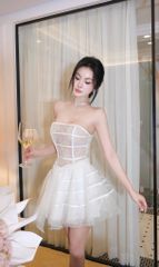 Đầm Cup Ren Nền Hoa